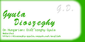 gyula dioszeghy business card